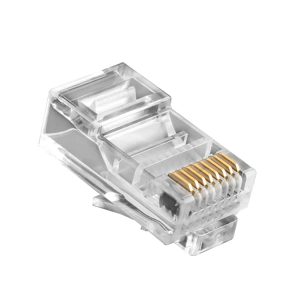 FSATECH High quality lan cable connector utp cat6 rj45 8p8c plug- conector with gold plated cable co