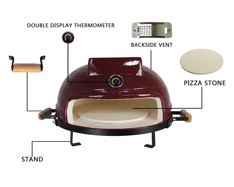 KIMSTONE 21 Inch Mini Outdoor Garden Portable China Wooden Burning Charcoal Pizzaofen Brick Pizza Oven Wood Fired Grill for Sale - Image 3