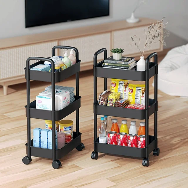 Multi-Scenario Utility Cart Trolley Movable Storage Organizer Rack With Wheels