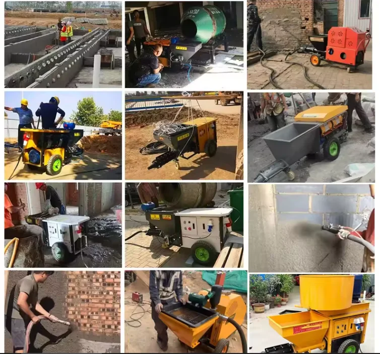 220V Single Phase Mortar Sprayer With Piston Pump Cement Plaster Spray Machine German manufacture