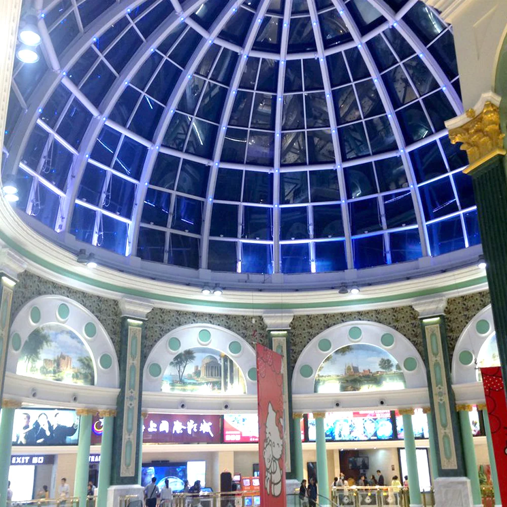 Prefabricated Steel Frame Structure Mosque Glass Dome Building