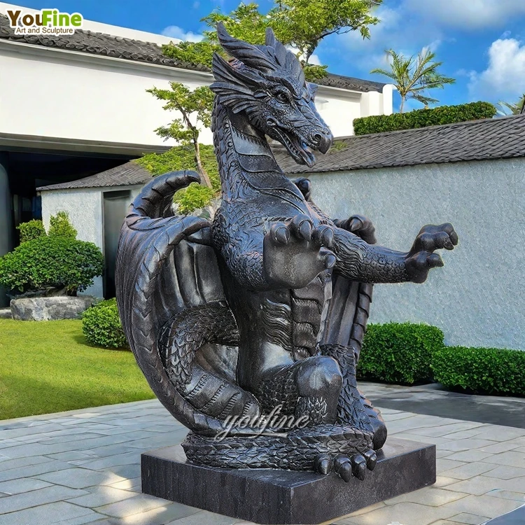 ドラゴン像屋外ガーデン黒大理石| Alibaba.com