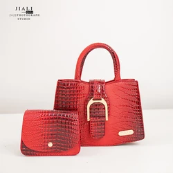 Jiali QAZA Набор сумок из крокодиловой кожи высокого качества новые кожаные смешанные сумки женские