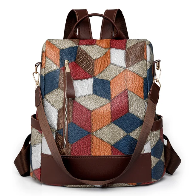 Large Capacity School Girls Bags Travel Back Pack Rucksacks Mochila Women Backpack PU Le aperçu 2