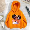 Felpa stile sottile ragazza forcina cuore arancione