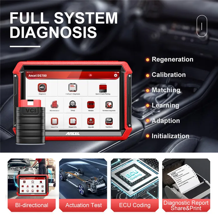 Ancel DS700 Advanced Function Full System Diagnostic Online Coding 34 Maintance Service