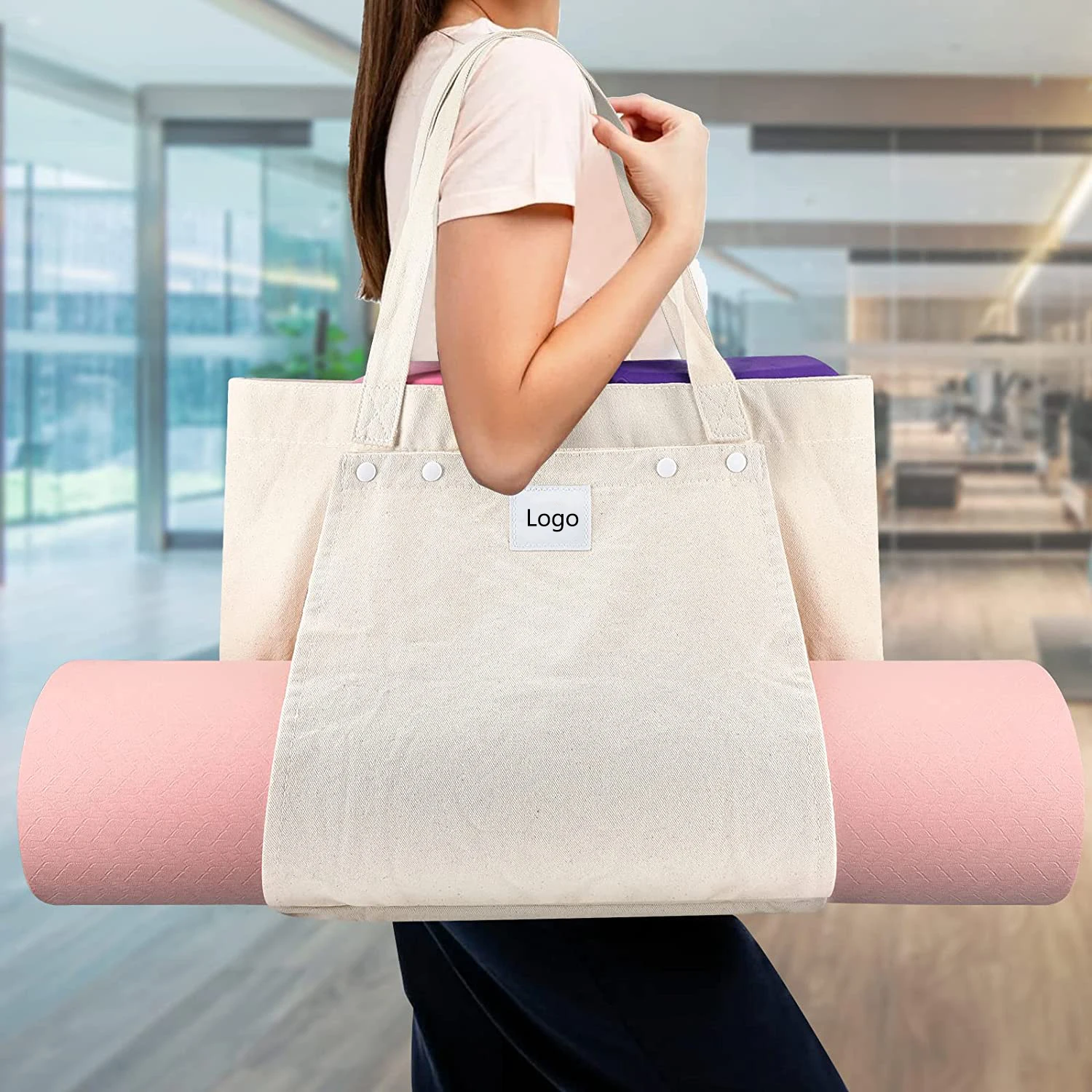 High Qualitywholesale Eco Canvas Cloth Foldable Women Tote Shoulder