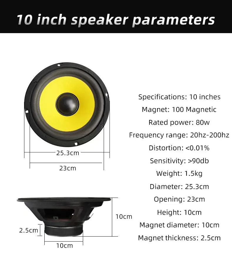 Factory Wholesale Auto Bass Speaker High Spl Woofer Car Subwoofer