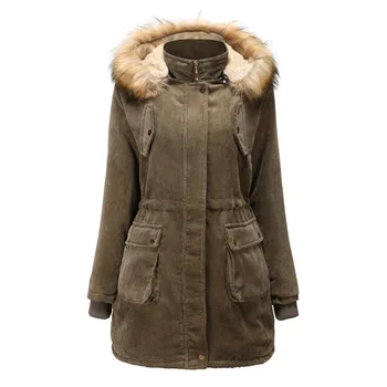 Winter Women Warm Jacket New Style Fashion Fur collar Hooded Thickening Cotton Casual Loose Large Size Women Parkas