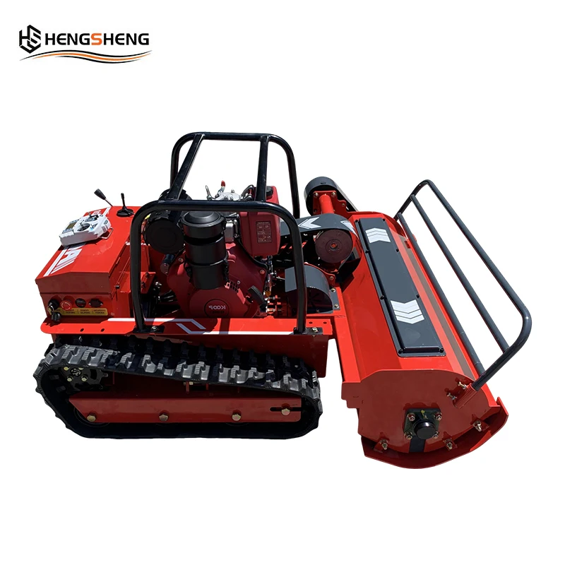 CE/EU/EPA Remote-controlled Tracked Lawn Mower Cutting Width 1000mm Youpu Engine One-key Start 7.5 Acres Per Hour Robotic Mower