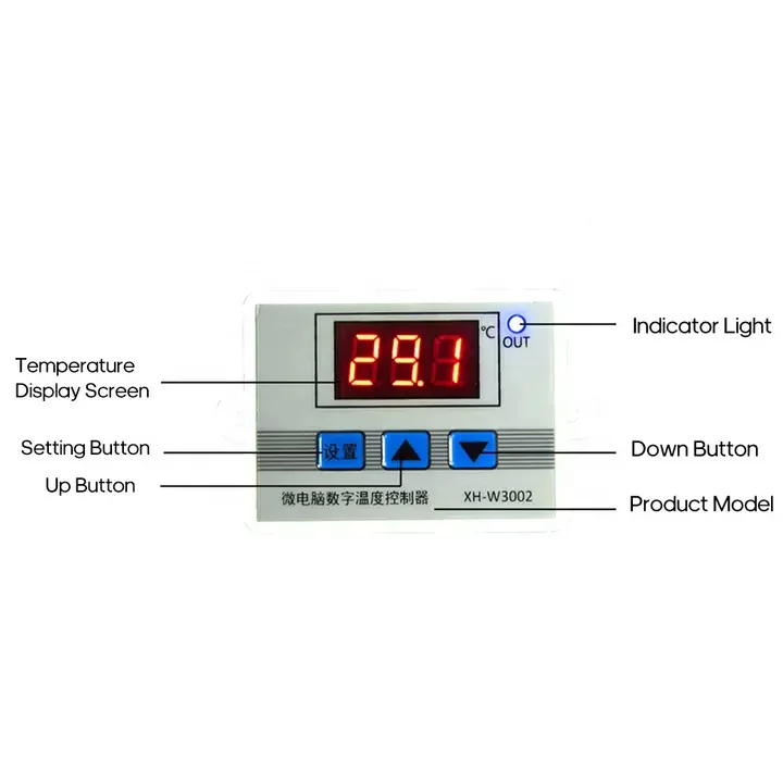 12V 24V 220V Professional W3002 Digital LED Temperature Controller 10A Thermostat Regulator XH-W3002