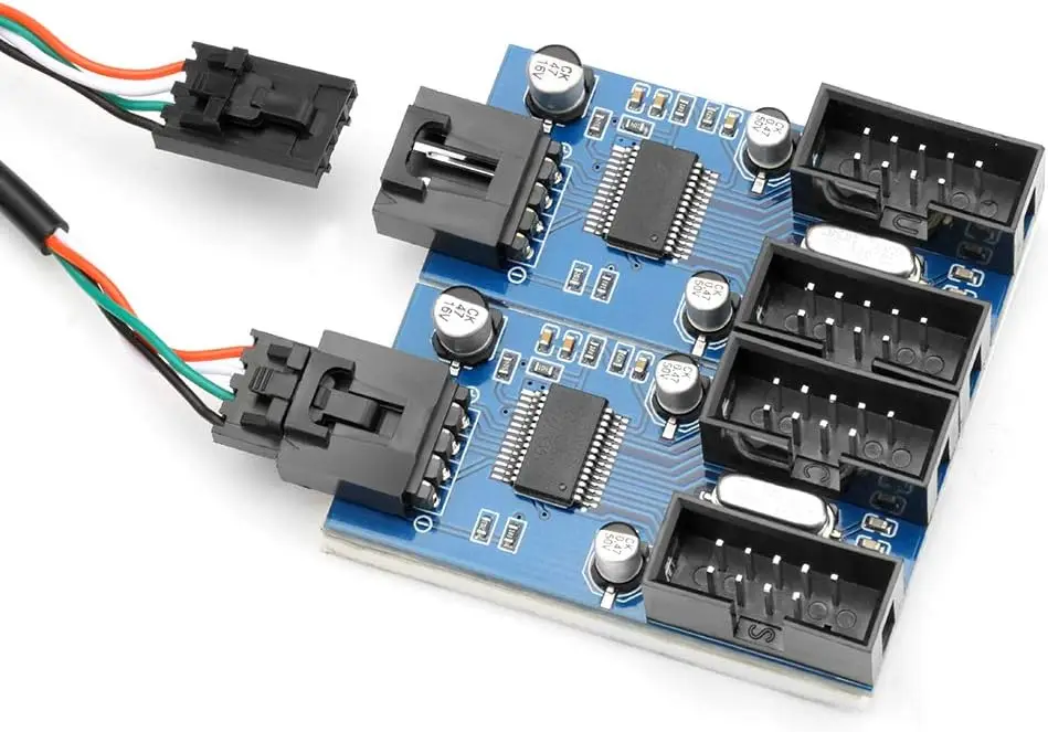 Cavo Adattatore Hub USB 2.0 Da 9 Pin Maschio A 2 Femmine - Estensione Per Header Scheda Madre Desktop
