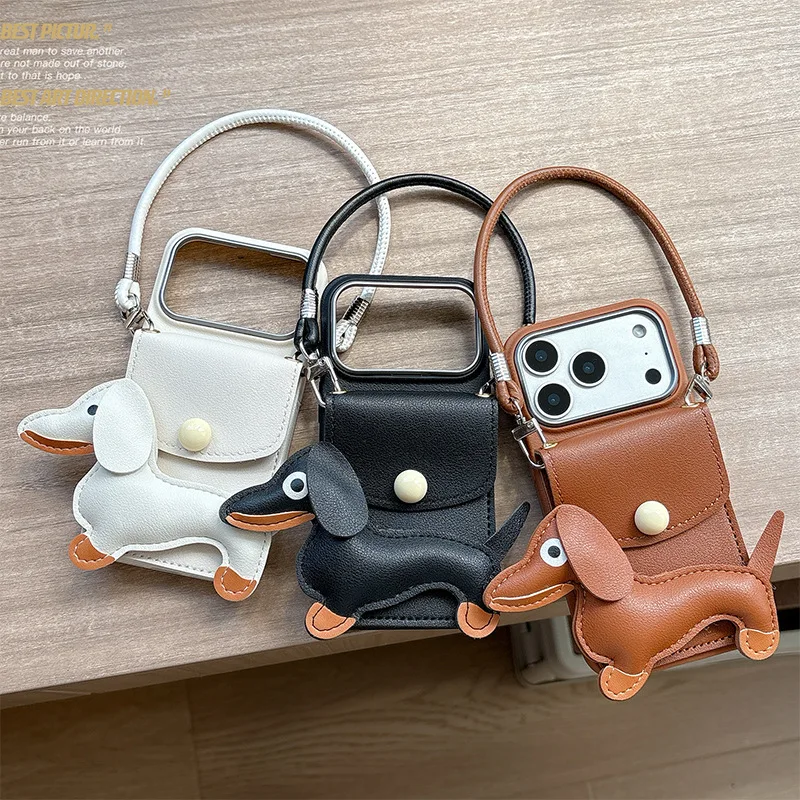 Fashionable Wallet Phone Case For Iphone With Lanyard And Card Slot_voghion.com