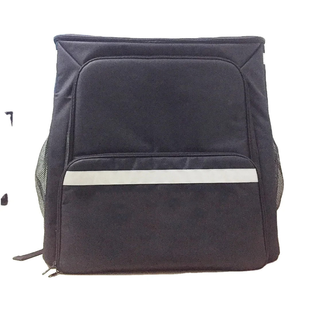 large backpack with expanding pizza pocket