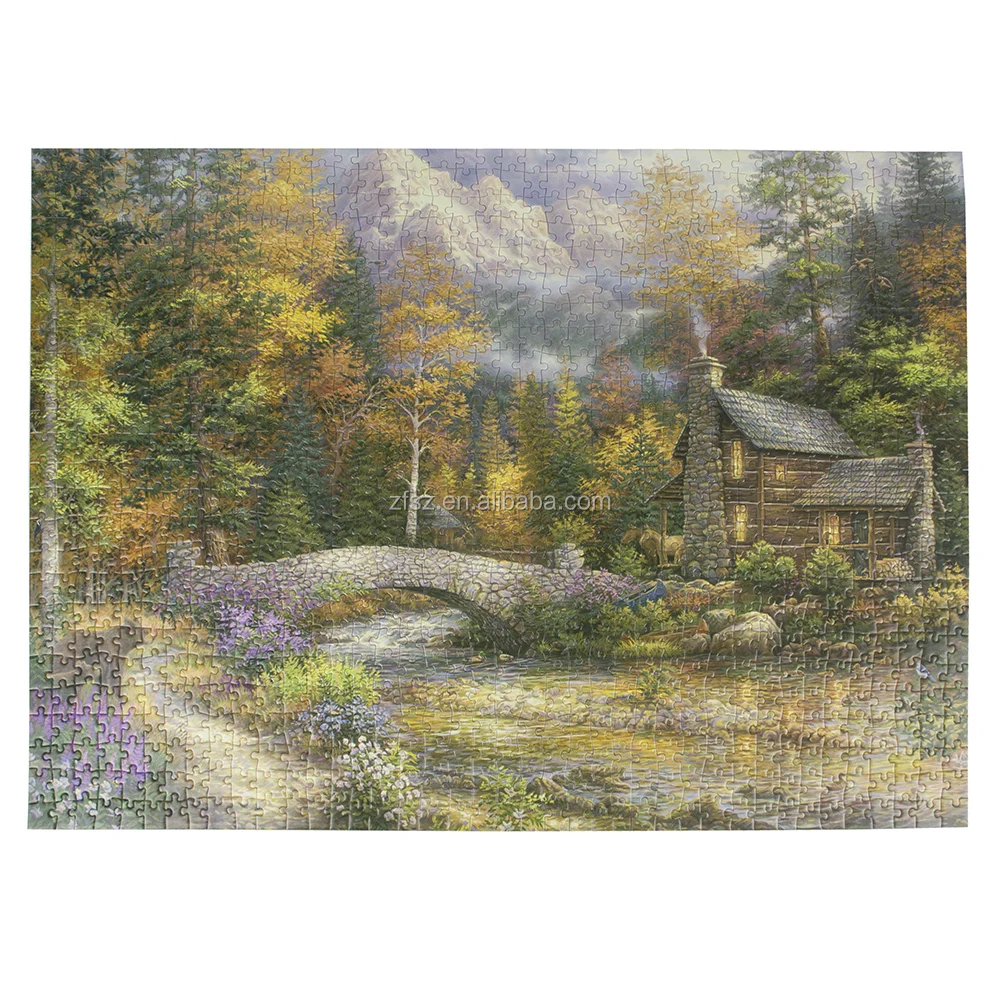 1000 piece puzzle 70x50cm customized Printing paperboard puzzle factory price Ready to ship