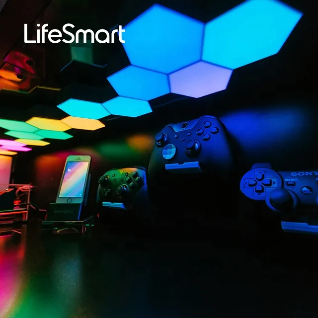 LifeSmart Cololight PLUS KIT Smart Hexagonal Light Halloween Decoration Light, Work with HomeKit, Google, Alexa LS167A7, 7PCS