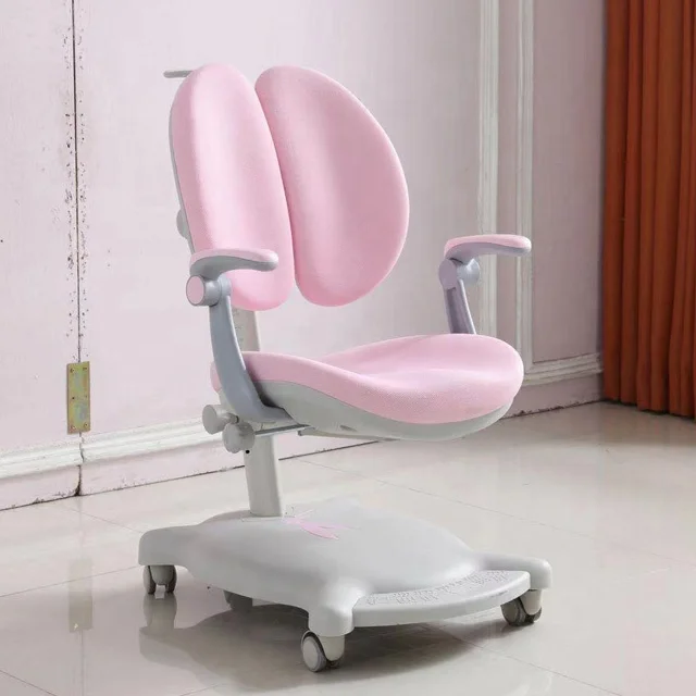 Cheap Kids Pink Study Table with Bookshelf for Girls