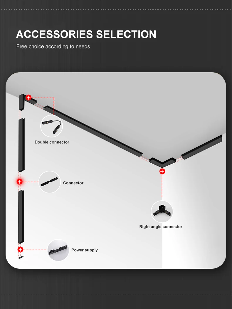 Core Line Tracking Led Black Aluminum Embedded Low Voltage 1m 2m 3m 48v Linear Led Track ...