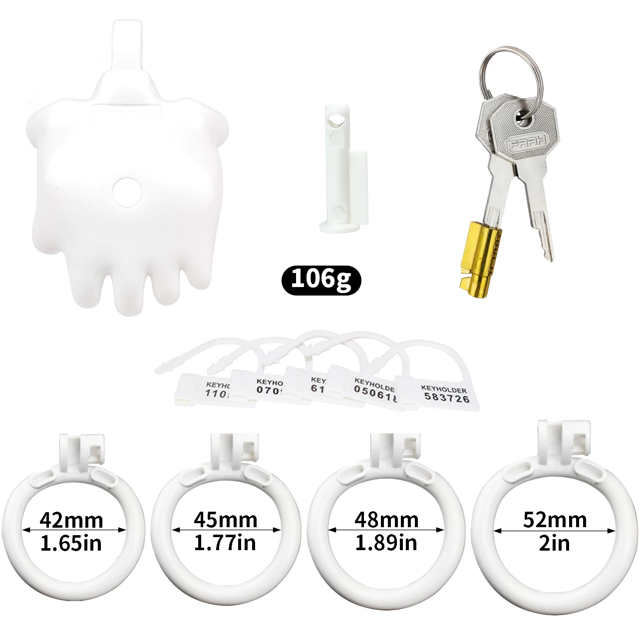 FRRK Pure Pink Black White Palm Shaped Plastic Chastity Cage Lightweight to Wear Cock Cage Security Pass BDSM Sex Toys for Man