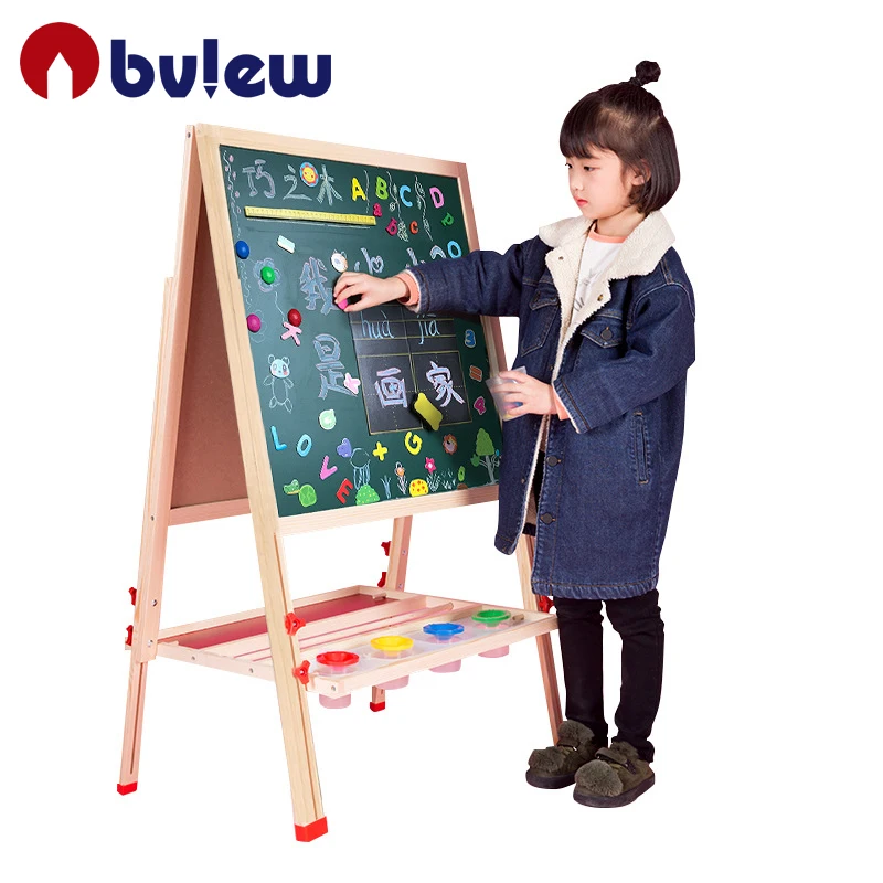 Bview Art Clearance Sale Super Low Price Wood Kid Easel Adjustable Height Tripod Stand Art Easel for Painting Classroom