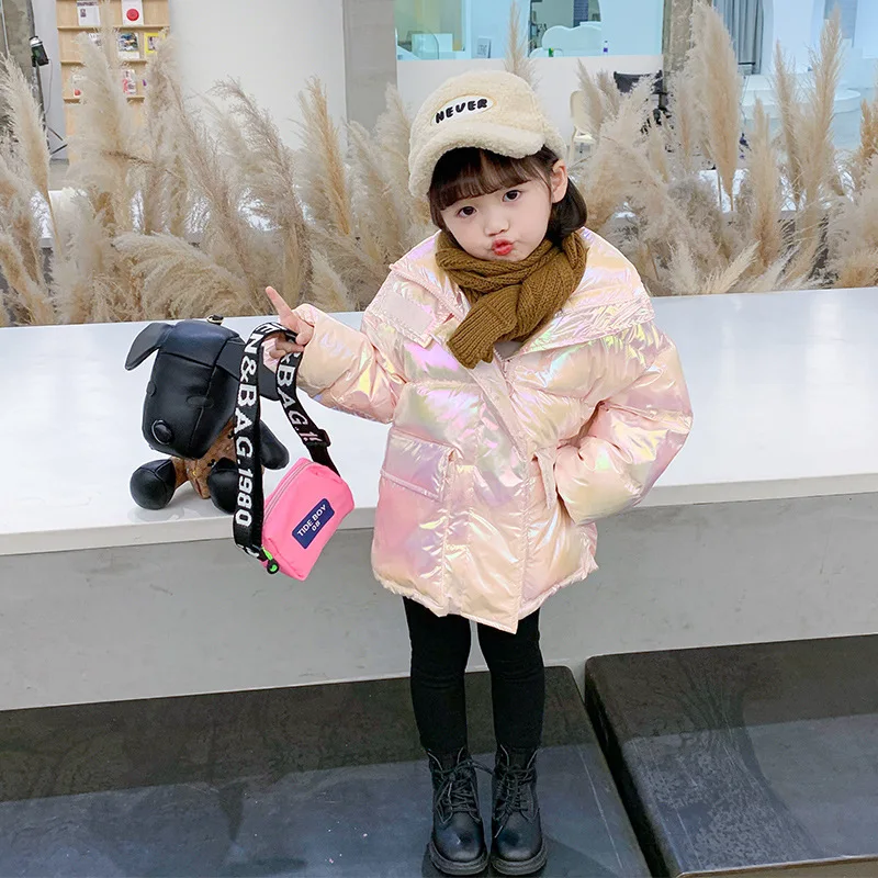 childrens wear for girls autumn/winter bright down jacket with