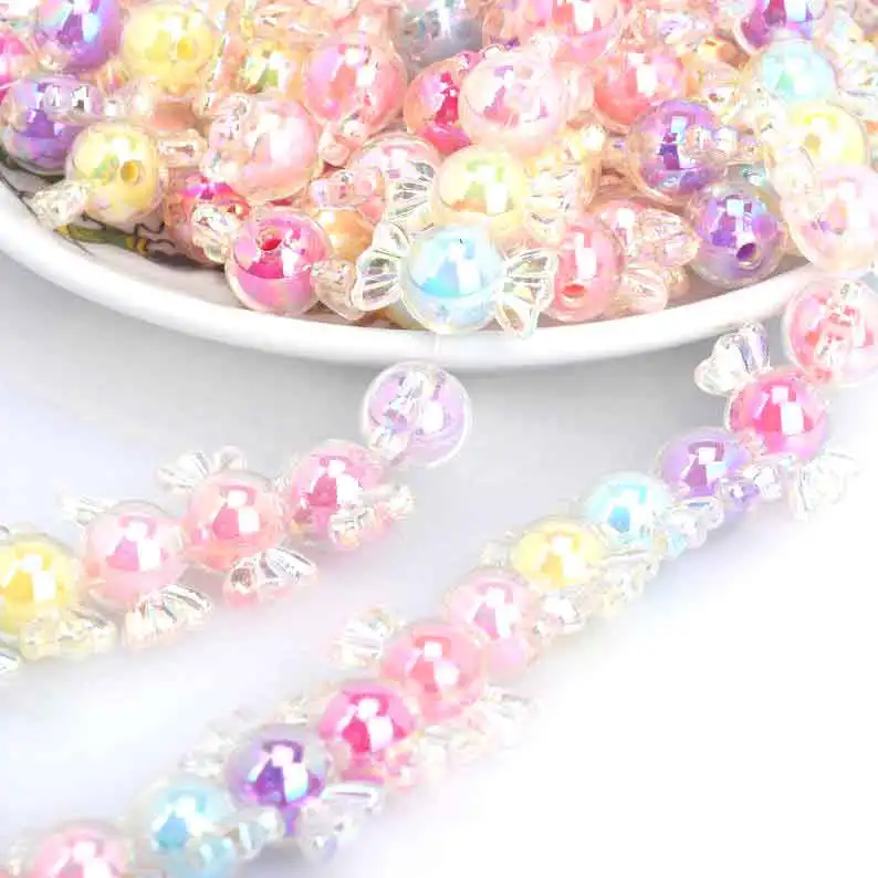 22MM Kawaii AB Iridescent Hard Candy Sweet Beads