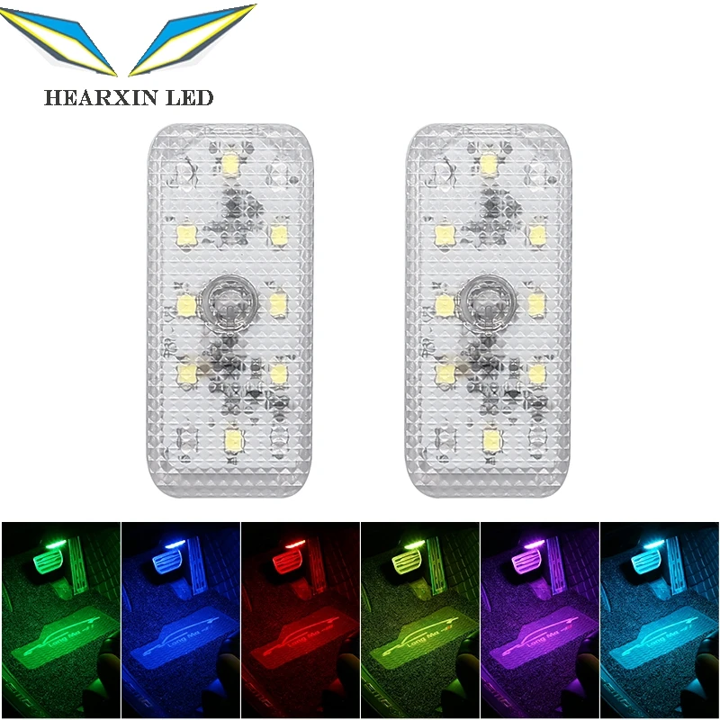 luci LED per auto con telecomando, luci interne a LED a 7 colori per auto, illuminazione ambientale per interni auto, luce LED portatile per auto