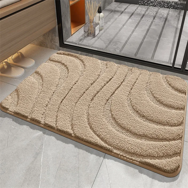 Alfombra de baño de fibra absorbente súper suave al por mayor Alfombra de baño antideslizante TPR Alfombra de baño de pelo de bucle