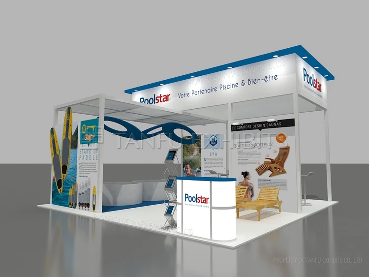 Modular Backdrop Exhibition Booth Rental Trade Fair Equipment Custom Sizes Customized Color Aluminum Fabric Construction Easy