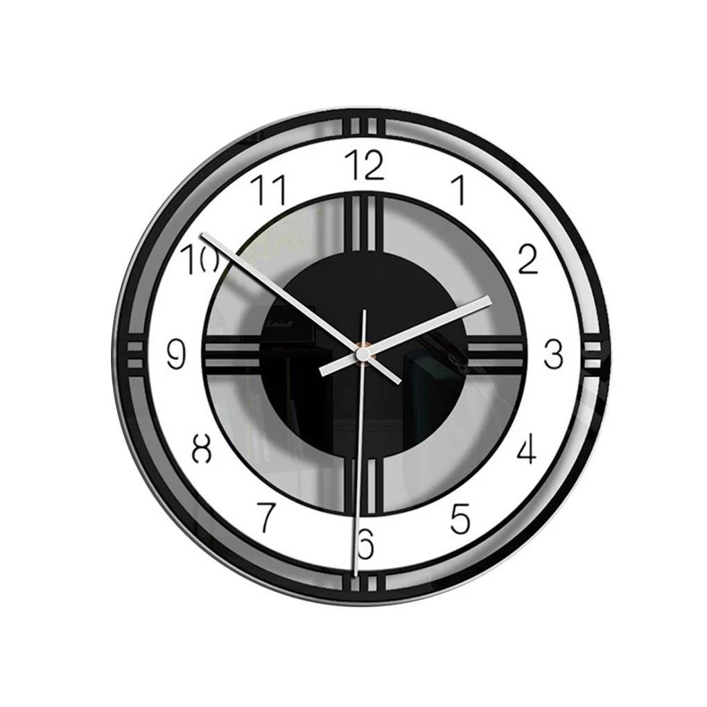 29cm Round Bedroom Acrylic Wall Clocks Simple Vintage Style Decorative Wall Clock With Metal Pointer_voghion.com