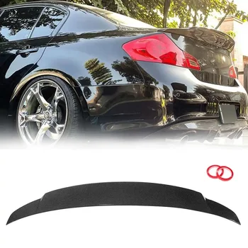 Glossy Black/Carbon Fiber Look Rear Trunk Spoiler Wing For Infiniti G35 G25 G37 Q40 4 Door Sedan 2007-2015 Rear Trunk Boot Lip