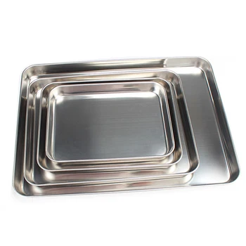 Food grade stainless steel 304 baking tray bread bakery oven pan plate sheet cake mold rack trolley tools