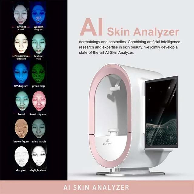 2024 New Mini AI Intelligent Cloud Algorithm Portable 3D Facials  Scanner Professional Skin Analysis Analyzer Machine for Salon