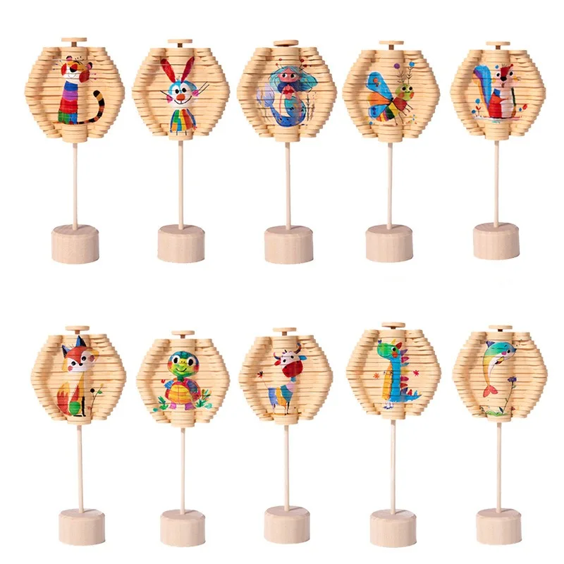 Spiral Tree Rotating Lollipop Wooden Fibonacci Sequence Children's Interesting Decompression Toy