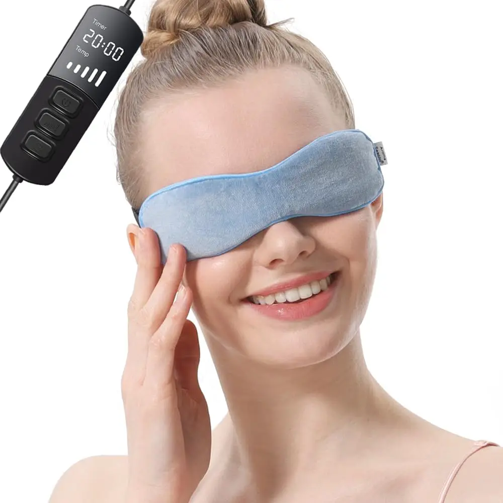 Maschera Riscaldata Per Occhi Wireless USB - Cuscino Caldo Con 5 Temperature, Per Occhi Secchi E Blefarite, Con Custodia In Seta - 2