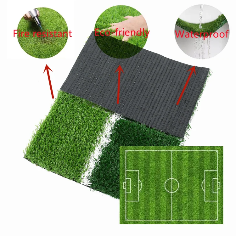 Högdensitet utomhus konstgräs gräs fotboll fotbollsstadion kinesisk konstgräs matta falskt gräs
