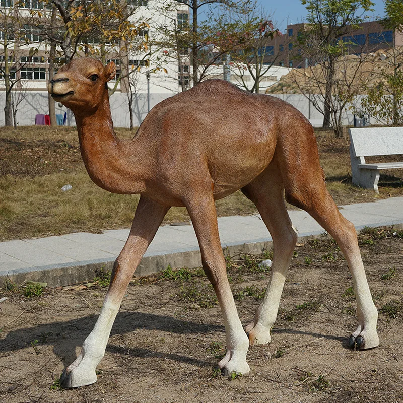 Manufacture Custom Ramadan Realistic Simulation Large Animal Sculpture Garden Ornaments Fiberglass Life Size Camel Statue