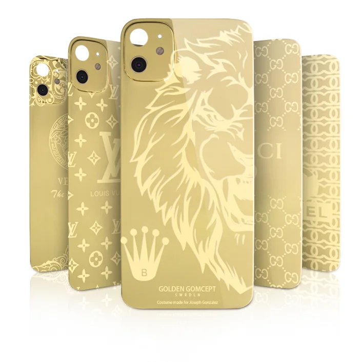 Luxury 24k Gold Back Sticker Film Full Cover Mobile Phone Skin Back Screen Protector For Iphone 13 12 11 Pro Max Buy Back Sticker Film Screen Protector Back Screen Protector Back Cover