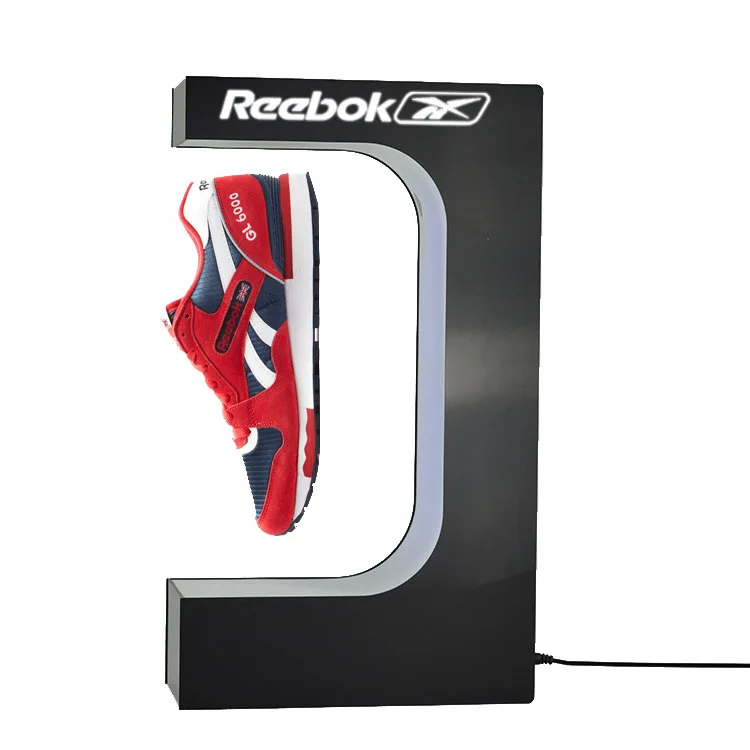 2020 New Innovative LED Light Levitation Magnetic Rotating Floating Shoe Display Device Stand Rack Wholesale 3mm Thickness Gifts