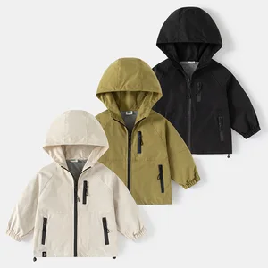 Customized Boys' Children's Spring Waterproof Quilted Hooded Coat 2026 New Big Baby Pure Assault