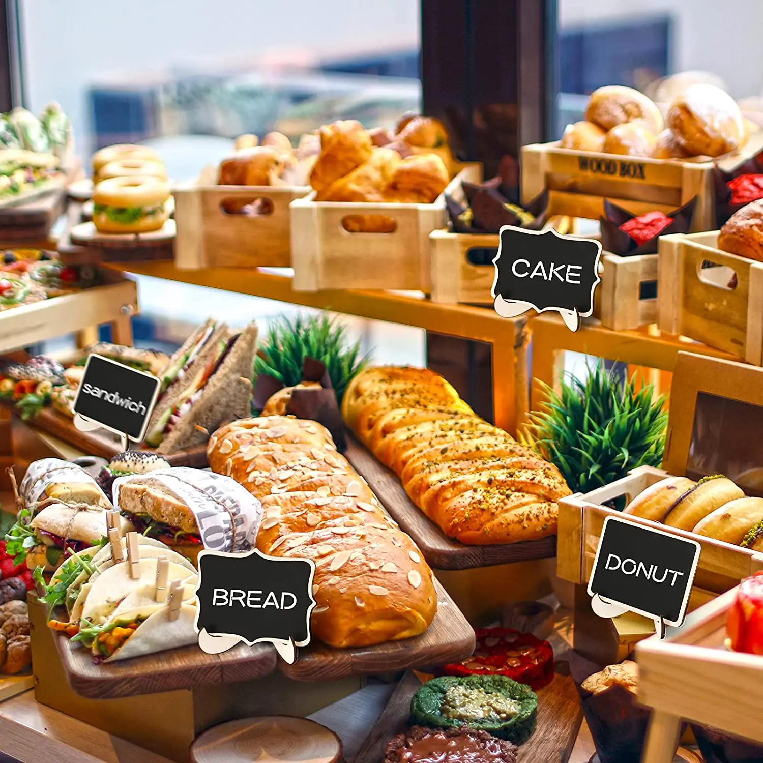 Set Di 10 Lavagnette Mini Con Cavalletto - Etichette In Legno Per Messaggi E Decorazioni - Foto 5