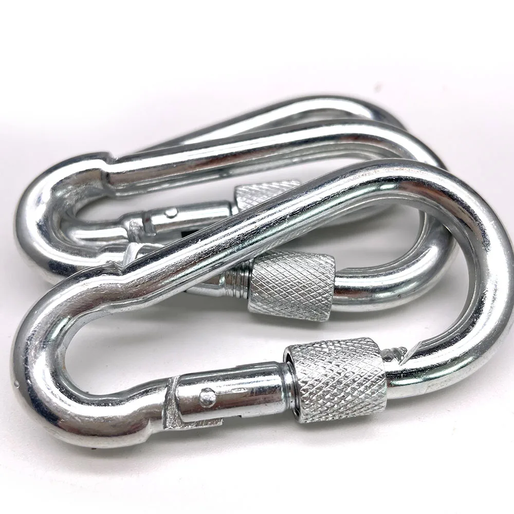 BT-245S Din 5299 Form D 8cm Galvanized Screw Hook Lock Steel Carabiner Industrial Hooks