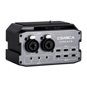 COMICA CVM-AX3 XLR/6.35mm/3.5mm (2-Groups)Port Camera Mixer Microphone Audio Mixer for Canon Nikon Sony Panasoni DSLR Camera