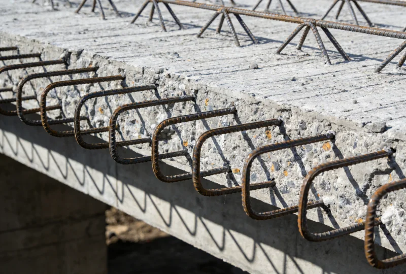 Reinforced concrete with steel rebars - high-strength structure