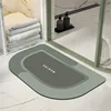 Tapis de bain en terre de diatomée - Demi-cercle Morandi vert clair