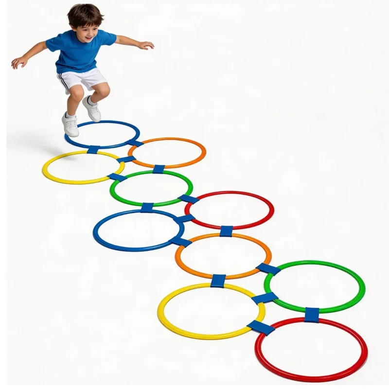 Durable Hopscotch Ring Games Kids Balance Training Toys Sensory Integration product detail 1