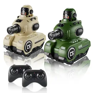 EPT 2 Pack Cute Cartoon Remote Control Battle Tanks with Laser Tag Hobby RC Battle Tanks