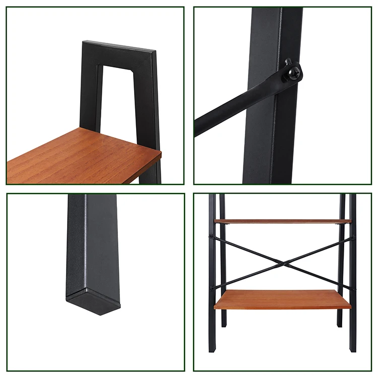 K&B hot sale simple design four-layer ladder Removable removal standing storage shelves display book shelf rack
