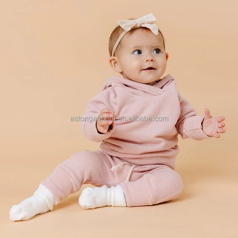 Custom Hoodie Tops Sweatsuit Long Pants Outfit Set 2 Piece New Born