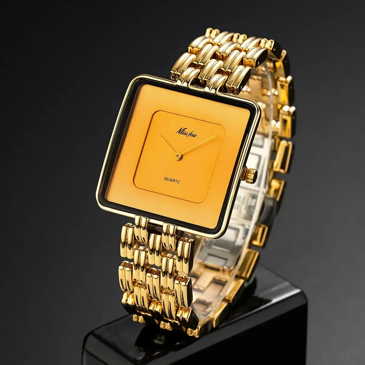 Miss Fox 2177 Fashion Minimalist Business High-End Gold Square 